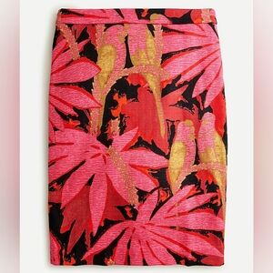 J. Crew palm print pencil skirt